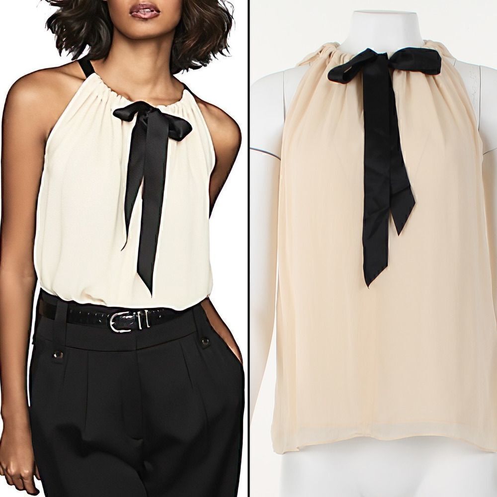 Reiss Mya Gathered Tank with Bow